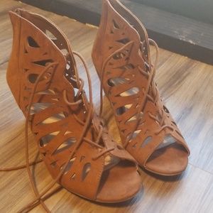 Lace up wedges